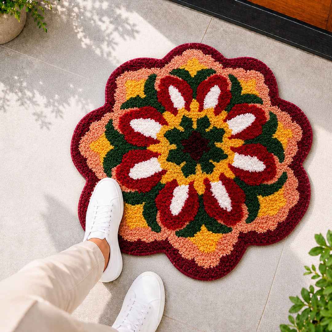 Tulip Bloom Rangoli Doormat