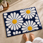 Flower Blue Bathroom Mat