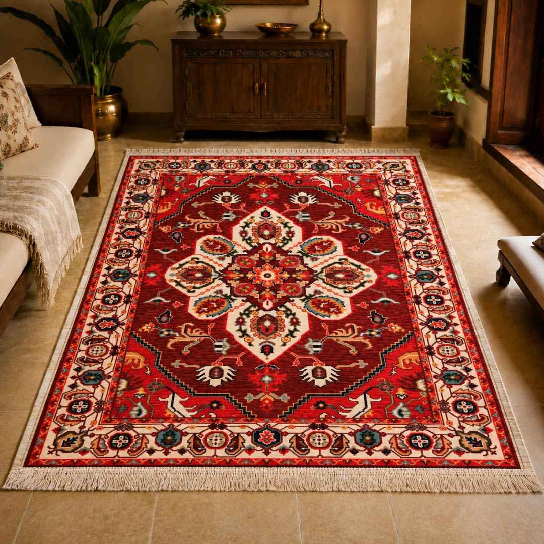 Ruby Lattice Persian Carpet