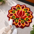 Flame Petal Rangoli Door and Bathroom Mat