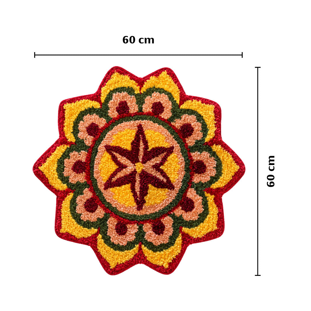 Star Mandala Rangoli Door and Bathroom