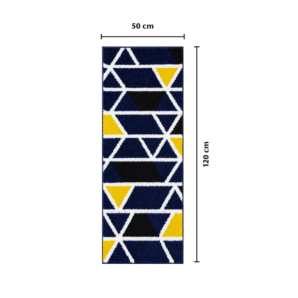 Mosaic Blue Runner Mat - Roseate
