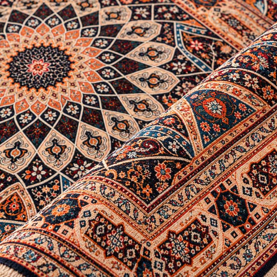Golden Sunburst Persian Carpet