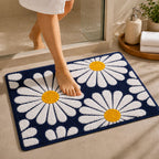 Flower Blue Bathroom Mat