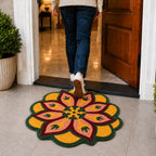Lotus Swirl Rangoli Door and Bathroom Mat