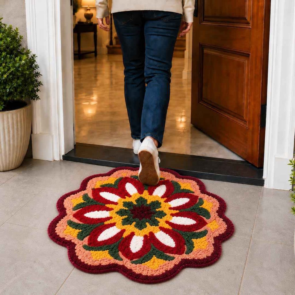 Tulip Bloom Rangoli Doormat