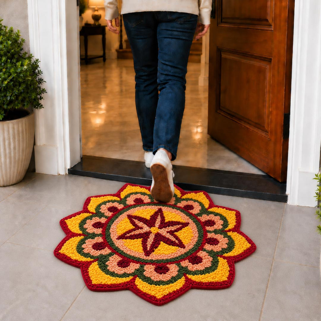 Star Mandala Rangoli Door and Bathroom