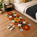 Tan Daisy Beige Runner Mat - Roseate