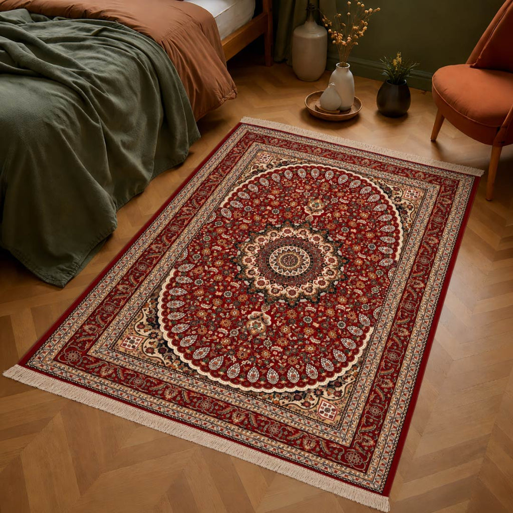 Crimson Oval Persian Carpet
