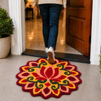 Flame Petal Rangoli Door and Bathroom Mat