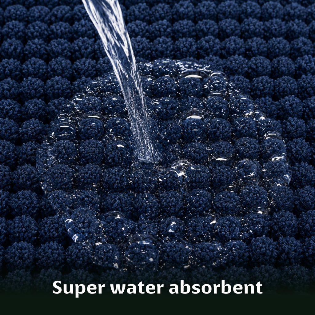 Shaggy Blue Bathroom Mat