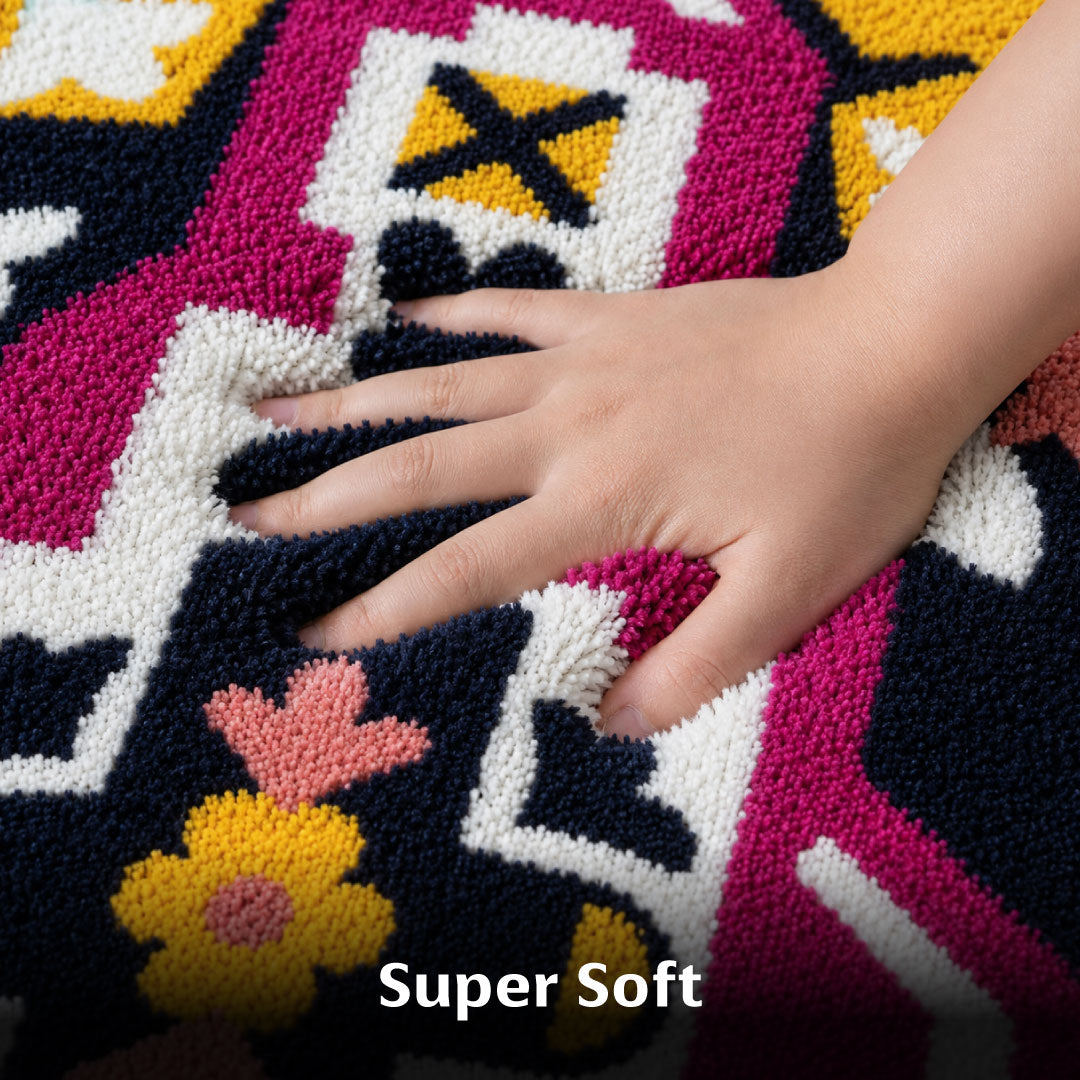 Grid Runner Mat - Roseate