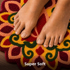 Flame Petal Rangoli Door and Bathroom Mat