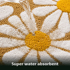 Flower Beige Bathroom Mat