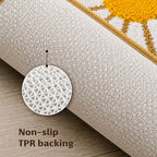 Flower Beige Bathroom Mat