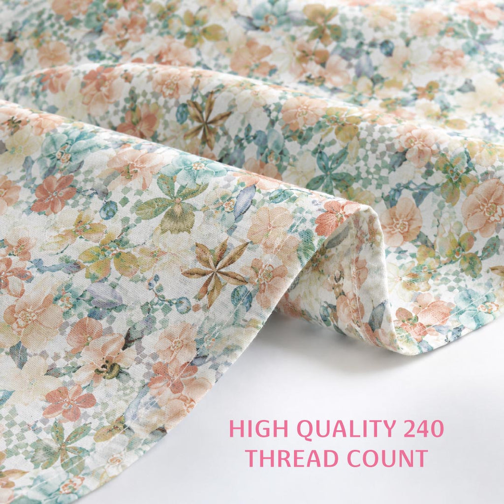 Clover Double Bedsheet, 100% Cloud Cotton, 240 TC, 2 Pillow Covers