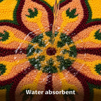 Lotus Swirl Rangoli Door and Bathroom Mat