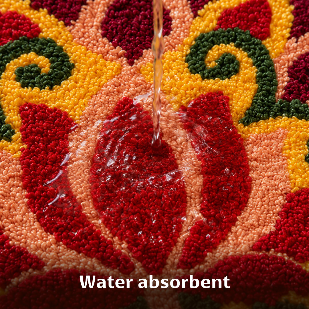Flame Petal Rangoli Door and Bathroom Mat