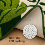 Two Leaf Green Bathroom Mat