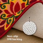 Flame Petal Rangoli Door and Bathroom Mat