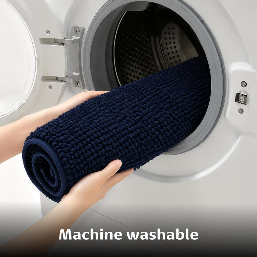 Shaggy Blue Bathroom Mat