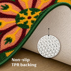 Lotus Swirl Rangoli Door and Bathroom Mat