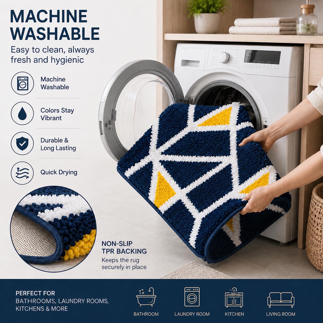 Mosaic Blue Runner Mat