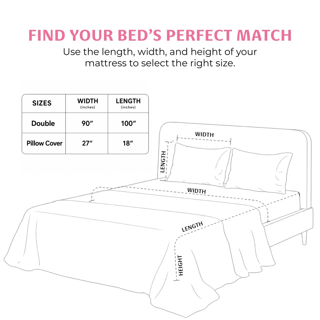 Calestia Double Bedsheet, 100% Cloud Cotton, 240 TC, 2 Pillow Covers