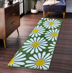 Flower Green Runner Mat