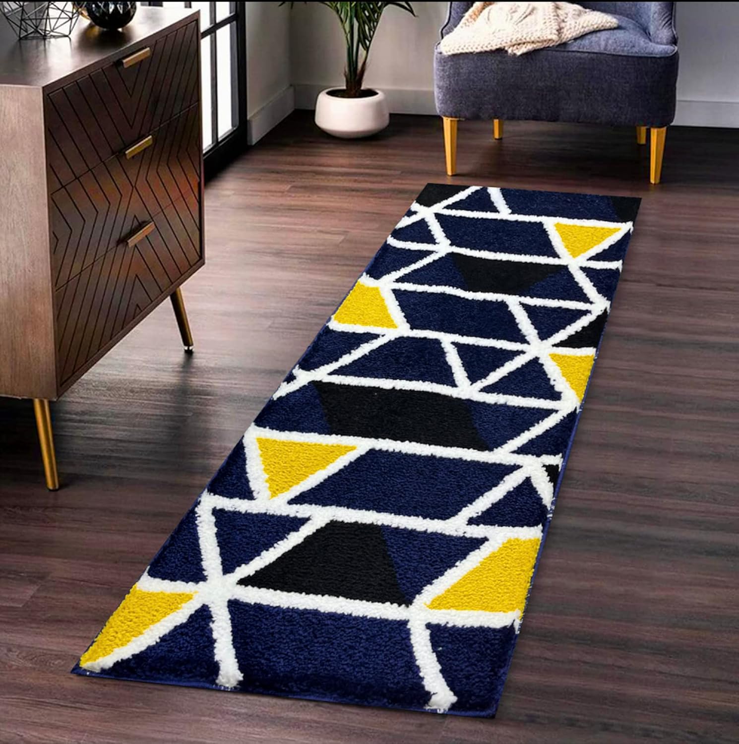Mosaic Blue Runner Mat