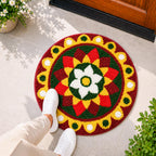 Rangoli Marigold Bloom Door and Bathroom Mat - Roseate
