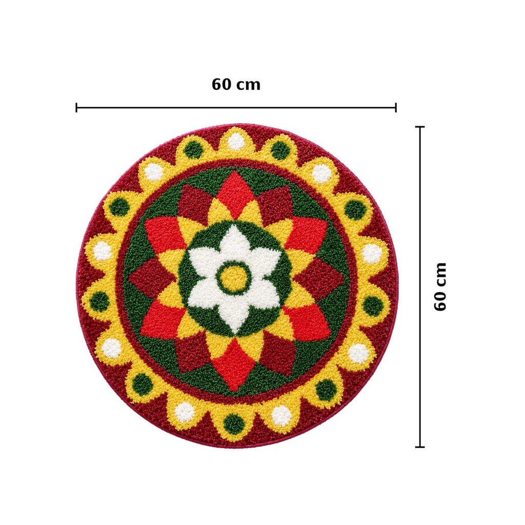 Rangoli Marigold Bloom Door and Bathroom Mat - Roseate