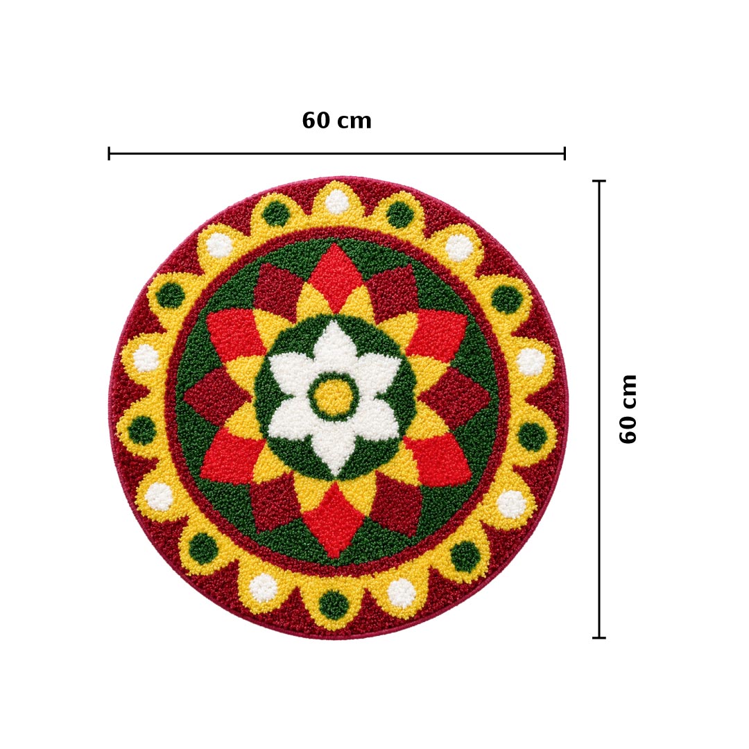 Rangoli Marigold Bloom Door and Bathroom Mat - Roseate