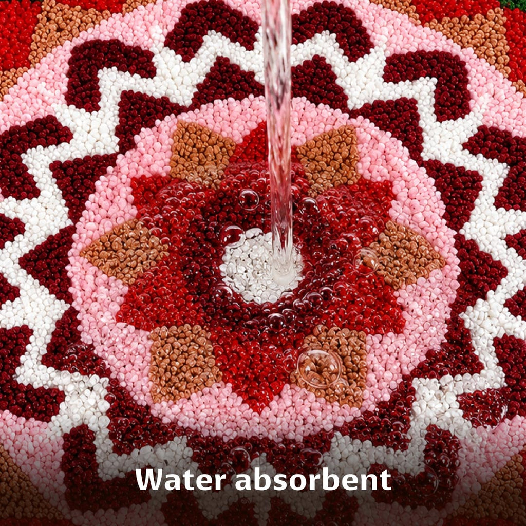 Rangoli Chevron Bloom Door and Bathroom Mat - Roseate