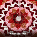 Rangoli Chevron Bloom Door and Bathroom Mat - Roseate