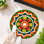 Rangoli Carnival Sun Door and Bathroom Mat - Roseate