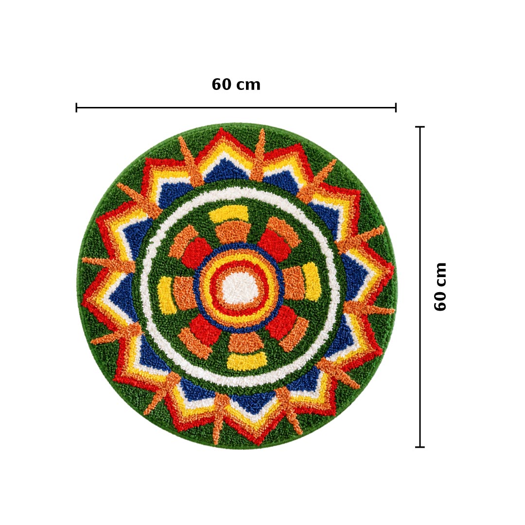 Rangoli Carnival Sun Door and Bathroom Mat - Roseate