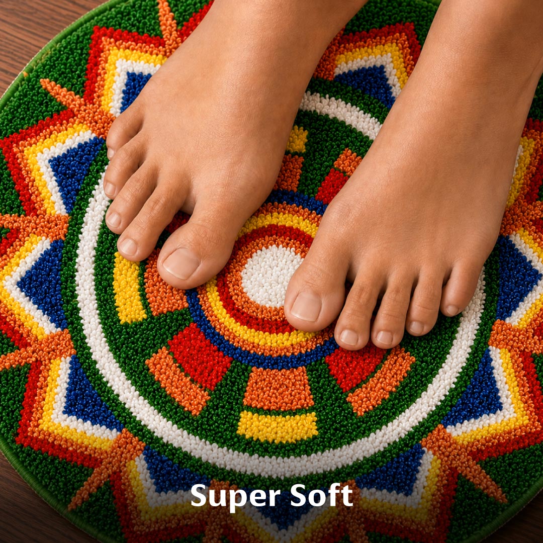 Rangoli Carnival Sun Door and Bathroom Mat - Roseate