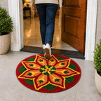 Rangoli Ember Star Door and Bathroom Mat - Roseate