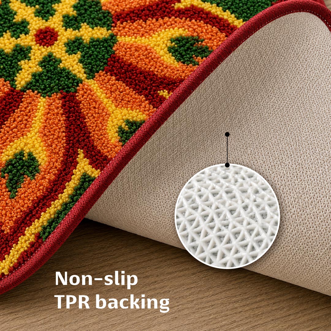 Rangoli Ember Star Door and Bathroom Mat - Roseate