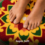 Rangoli Lotus Garden Door and Bathroom Mat - Roseate