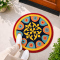 Rangoli Azure Tile Door and Bathroom Mat - Roseate