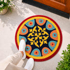 Rangoli Azure Tile Door and Bathroom Mat - Roseate