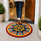 Rangoli Azure Tile Door and Bathroom Mat - Roseate