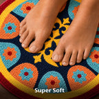 Rangoli Azure Tile Door and Bathroom Mat - Roseate