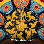 Rangoli Azure Tile Door and Bathroom Mat - Roseate