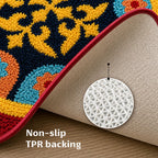 Rangoli Azure Tile Door and Bathroom Mat - Roseate