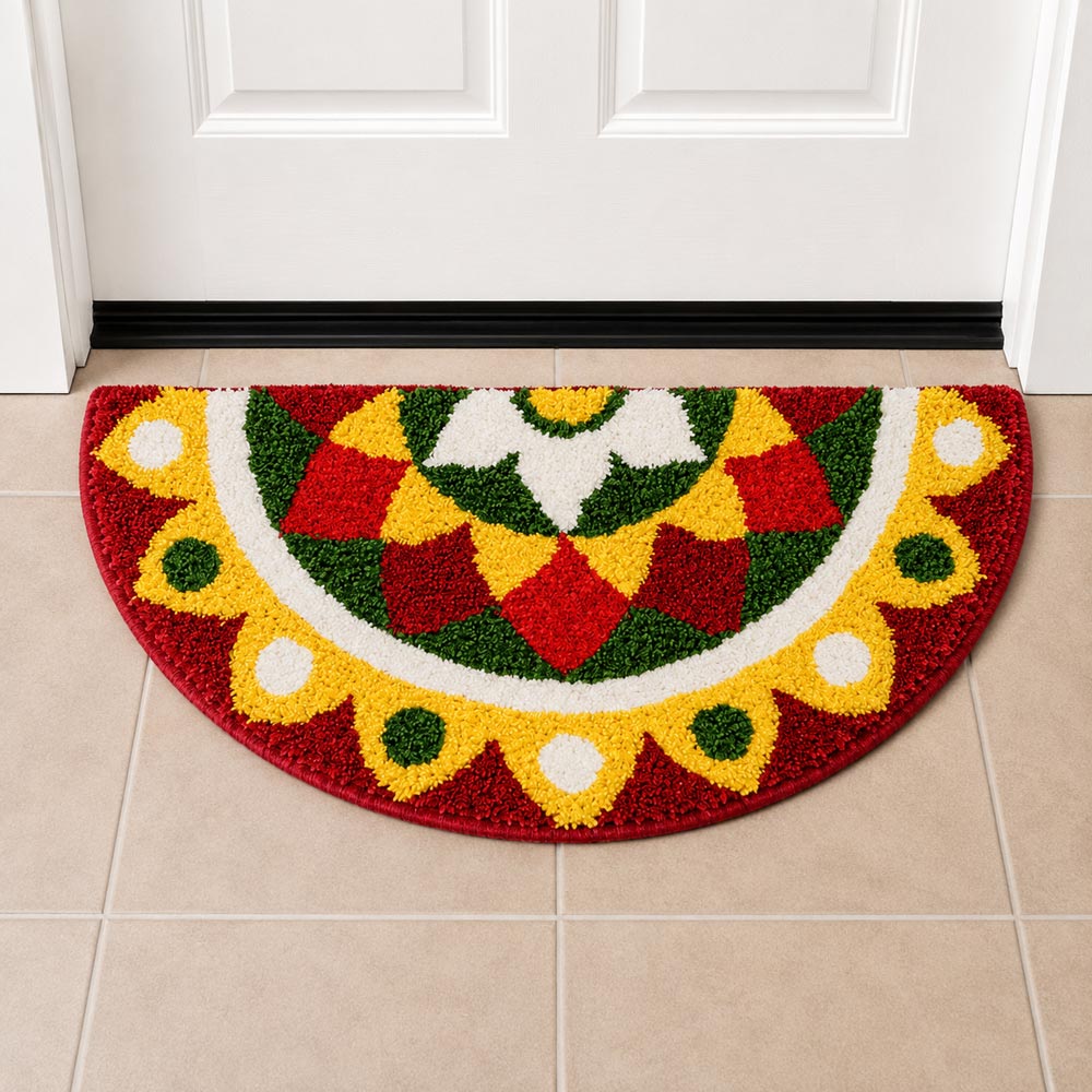 Kolam Marigold Bloom Door and Bathroom Mat - Roseate