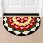 Kolam Chevron Bloom Door and Bathroom Mat - Roseate