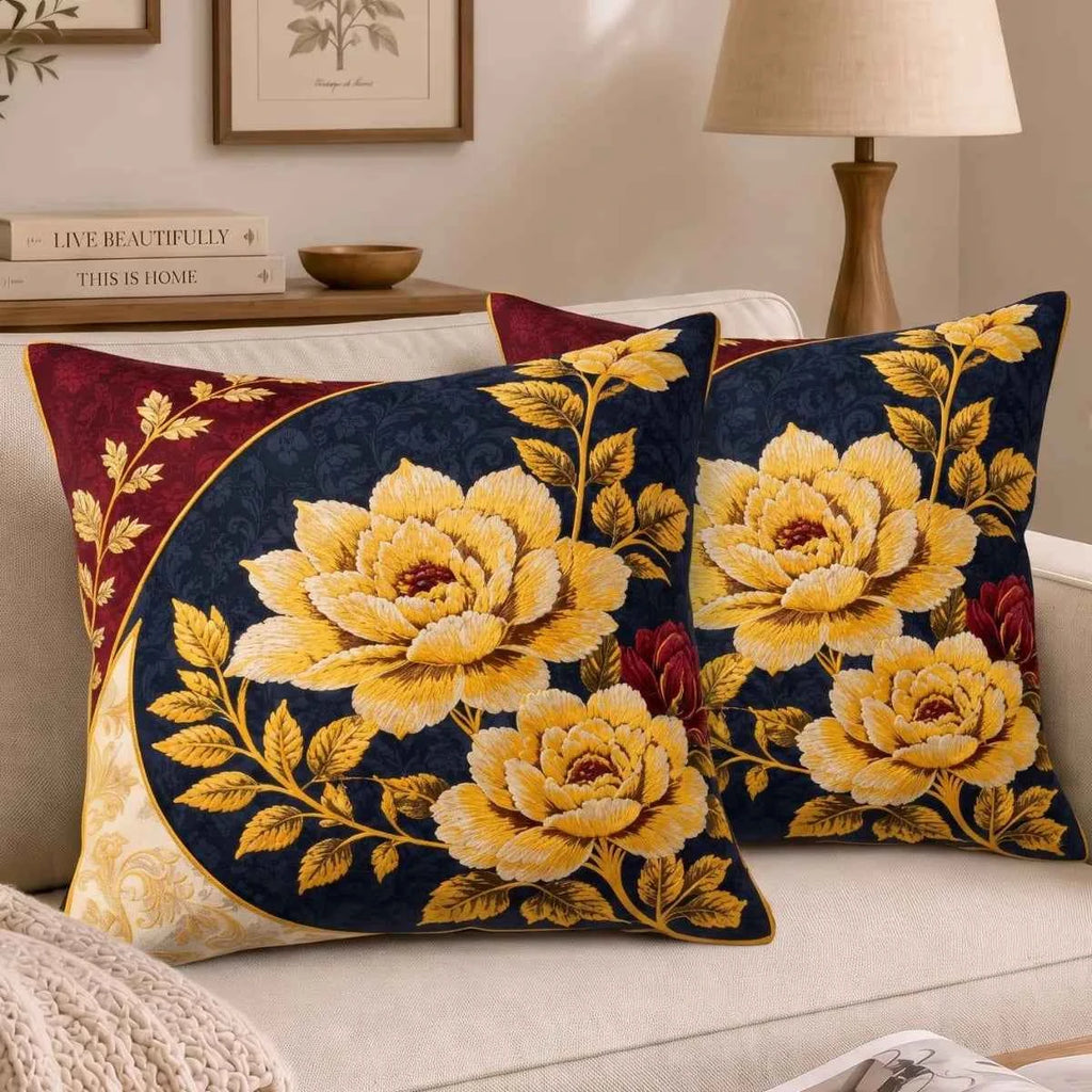 Autumn Peony Cushion Cover | Hummingbird